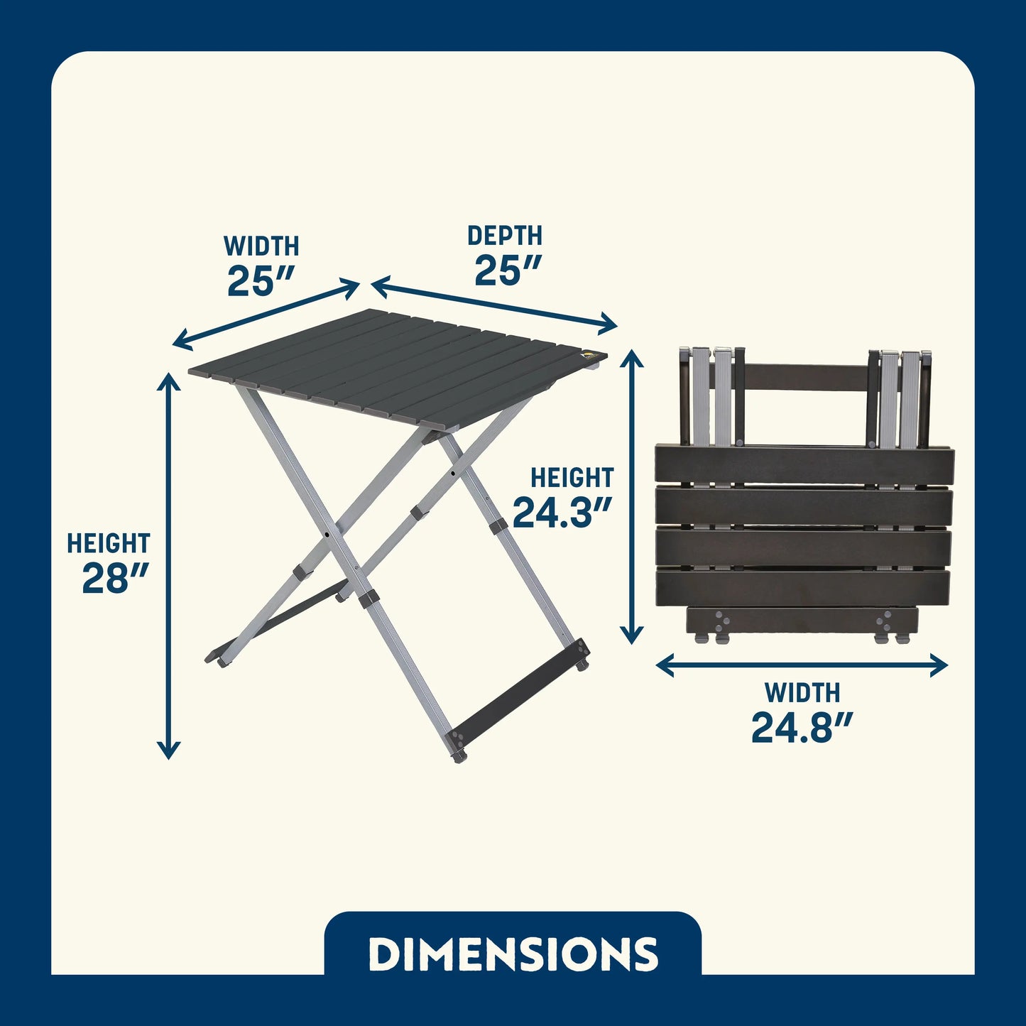 Compact Camp Table 25™ - Easy Serve