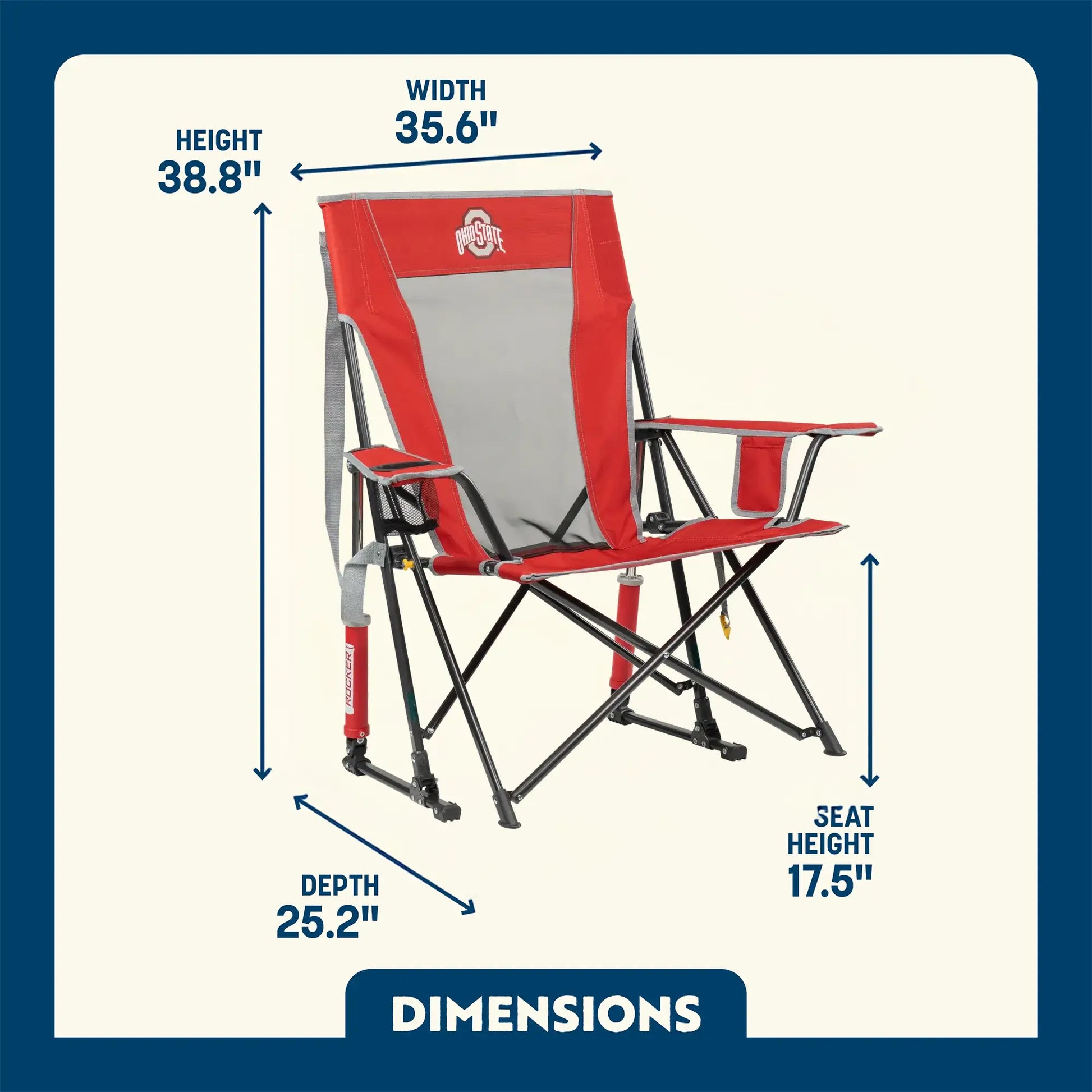 College Comfort Pro Rocker™ - Ohio State Buckeyes - Tailgate Ready